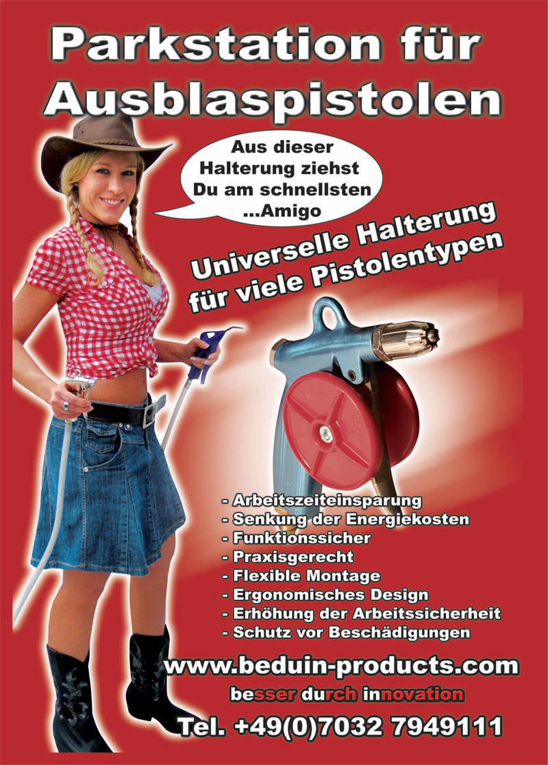 Parkstation für Ausblaspistolen, Pistostation, Pistolenstation